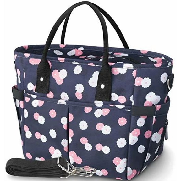 Cute&Classy Roomy Insulated Lunch Bags for Women - Stylish & Functional Large Tote Adult Lunch Box for Working & Picnic (Dark Blue Plum, L)