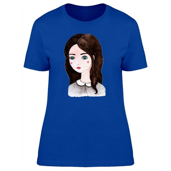 Cute Classy Watercolor Girl T-Shirt Women -Image by Shutterstock, Female Medium