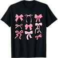 thumbnail image 1 of Cute Clean Coquette 9 Pink Bows, Nine Beautiful Bows Design T-Shirt, 1 of 4