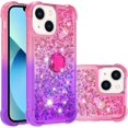 thumbnail image 1 of Cute Clear Case for iPhone 14 Plus with Ring Kickstand, Bling Gradient Quicksand Glitter Flowing Liquid Floating Case Cover for iPhone 14 Plus JB Pink Mauve, 1 of 14