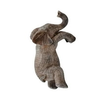 Cute Climbing Elephants Flower Pot Hugger Figurine for Garden, Patio, and Home Decor - Unique Resin Elephant Statue for Planters and Fences