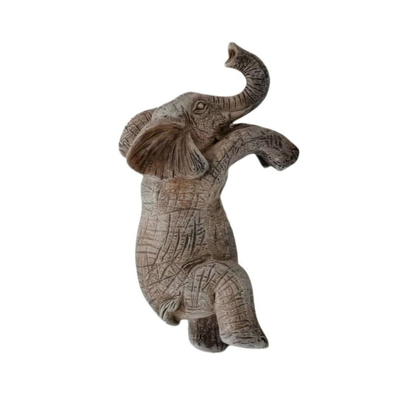 Cute Climbing Elephants Flower Pot Hugger Figurine for Garden, Patio, and Home Decor - Unique Resin Elephant Statue for Planters and Fences