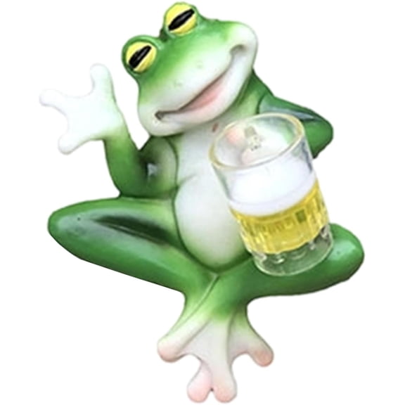 Cute Climbing Frog Figurines, Flower Pot Hugger Frog Statue for Office Garden Accent, Bookshelf Patio Home Decor (Green-C)