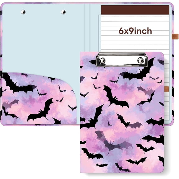 Cute Clipboard Folio with Lined Notepad & Storage Pocket