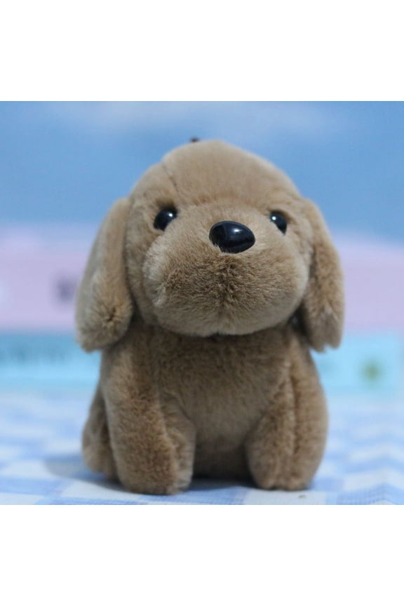 Cute Cloth Plush Dog Pendant Decorations for Keychain Purse Backpack Ornament Camel 120mm Cloth
