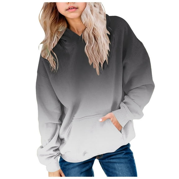 Cute Clothes For Girls 10-12 Girls Fashion Girls' Hoodies Sweatshirts Fleece Color Block Pullover Crop Tops for Teen Girls Long Sleeve Sweater
