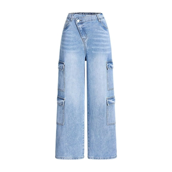 Cute Clothes For Girls Size 14-16 Girls Ripped Flare Jeans Skinny Patchwork Kids High Waisted Denim Pants Bootcut Slim Zipper Vintage Bell Bottom