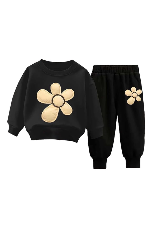 Cute Clothes For Teen Girls Girls Outfits Toddler Girl Clothes Fall Winter Outfits Long Sleeved Pullover Sweatshirt + Sweatpants 2 Piece Casual Sweatsuits Sets
