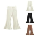 thumbnail image 1 of Cute Clothes for Girls Girls Pants Girls Knit Pants High Waist Flare Leg Winter Warm Casual Trousers For Toddler Kids Age 2 8 Korean Style Comfortable Stretchy Soft Everyday Outfit, 1 of 4