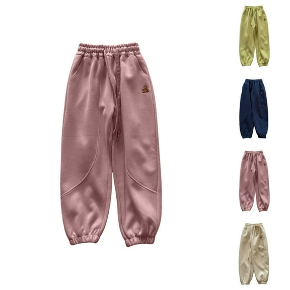 Cute Clothes for Teen Girls Solid Color Girls Casual Jogger Pants Kids Athletic Sweatpants For Everyday Wear Comfortable Loose Fit Spring Fall Winter Outdoor Play Sports Outfits Trendy Fashion