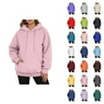 thumbnail image 1 of Cute Clothes Women's Solid Color Sweatshirt Men's Casual Pullover Hoodie Long Sleeve Comfortable Winter Warm Lined Sweatshirt With Drawstring Pocket For Daily Wear, 1 of 4