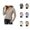 thumbnail image 1 of Cute Clothes Women's Solid Sweatshirt Women's Long Sleeve Hoodless Sweatshirt Casual Crewneck Pullover Soft Comfortable Blouse Top For Everyday Wear, 1 of 5