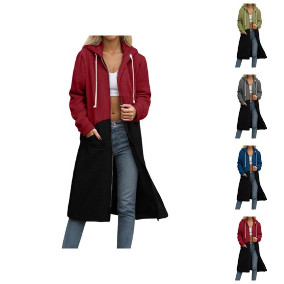 Cute Clothes Women's Solid Sweatshirt Women's Long Sleeve Zip Up Hoodie Lined Winter Warm Oversized Pullover Casual Loungewear Cozy Soft Outerwear Jacket