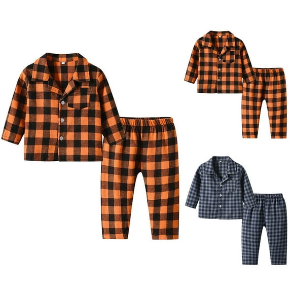 Cute Clothes for Teen Girls Boys Clothes 2Pcs Plaid Shirt and Pocket Sweatpants Outfits for Fall Winter Boy Clothes Sets 6-14 Years