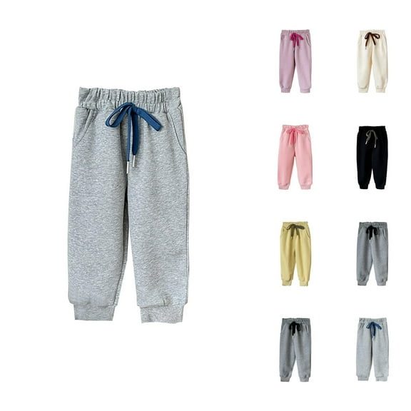 Cute Clothes for Teen Girls Girls' Solid Joggers Kids Sweatpants Boys And Girls Soft Casual Straight Leg Athletic Pants With Drawstring And Pockets