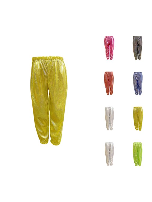 Cute Clothes for Teen Girls Pant for Girls Kids Girls Boys Sparkly Metallic Harem Dance Pants Loose Fit For Modern Hop Street Dancewear