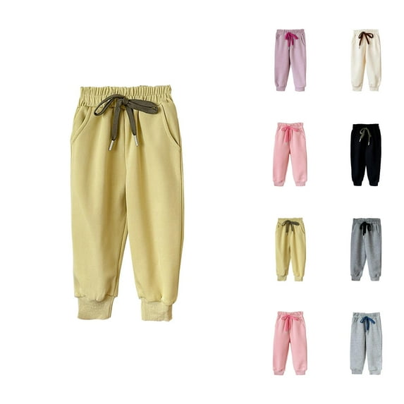 Cute Clothes for Teen Girls Solid Color Sweatpants Kids Sweatpants Boys And Girls Soft Casual Straight Leg Athletic Pants With Drawstring And Pockets