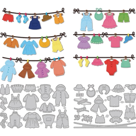 Cute Clothing Cutting Dies Small Clothes Card Making Die Stencil Carbon Steel Die Cuts Card Scrapbooking Embossing Template Dies