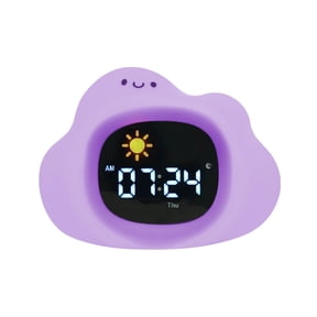 Cloud Alarm Clock with Night Light, USB Rechargeable Sleep Trainer with 6 Music Modes for Bedroom