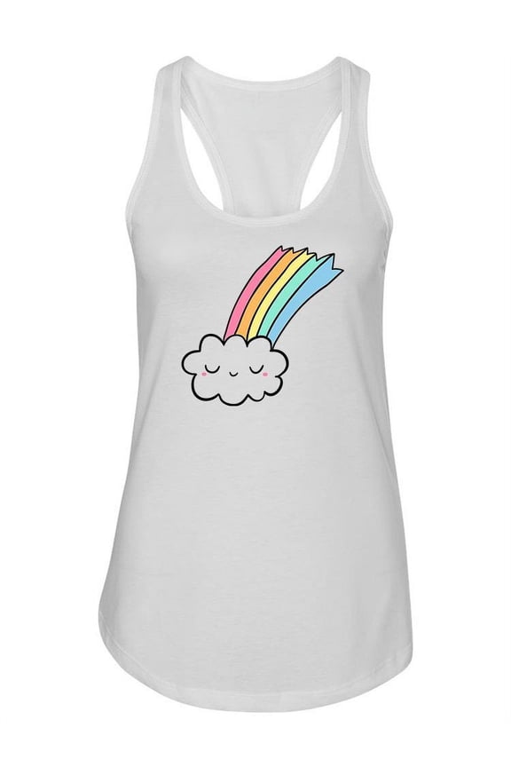 Cute Cloud And Rainbow. Tank Women -Image by Shutterstock, Female Large