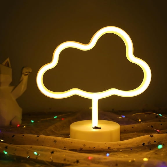 Cute Cloud Neon Light LED Cloud Shaped Decor Night Lights Marquee Neon Sign Table Decor for Christmas Party Birthday Kids Room Living Room Wedding