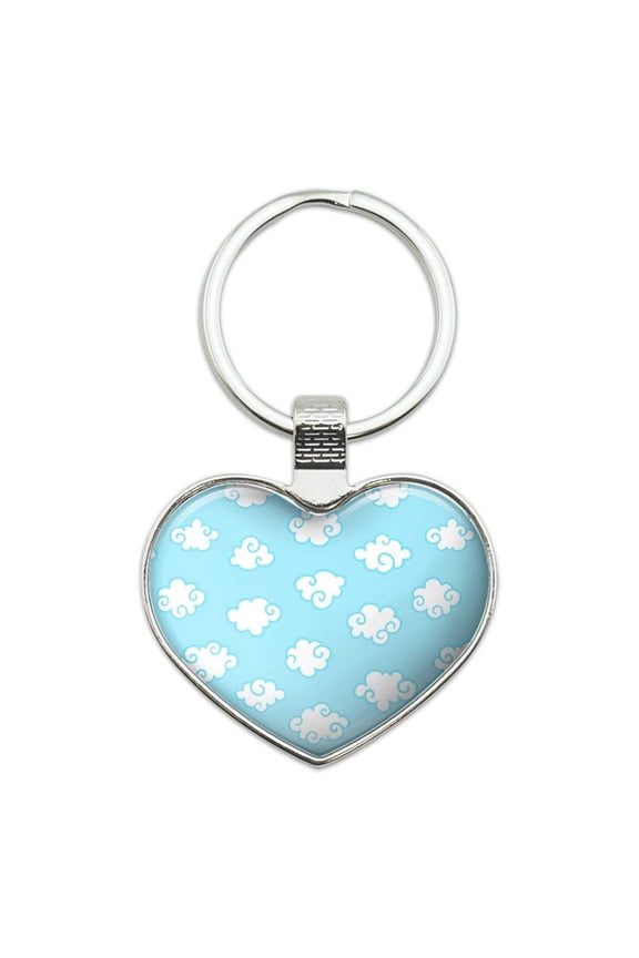 Cute Cloud Pattern Keychain Heart Love Metal Key Chain Ring