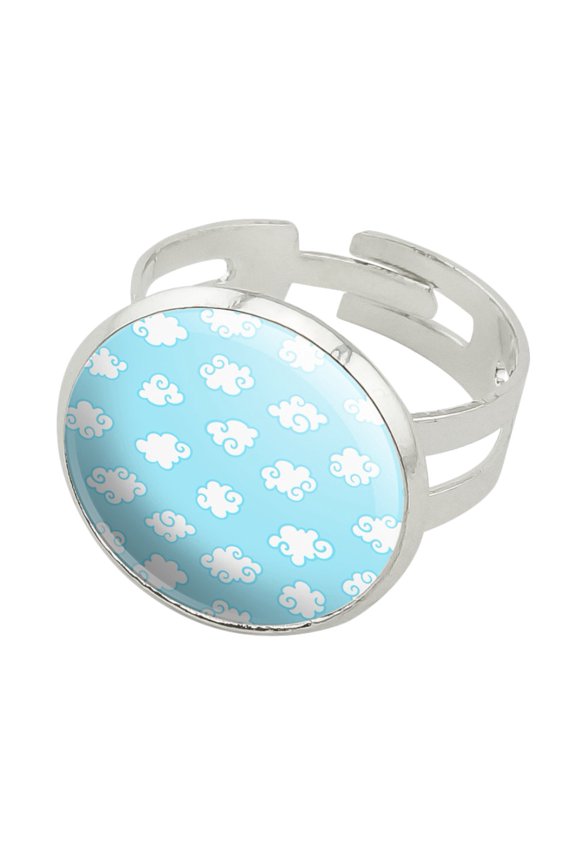 Cute Cloud Pattern Silver Plated Adjustable Novelty Ring