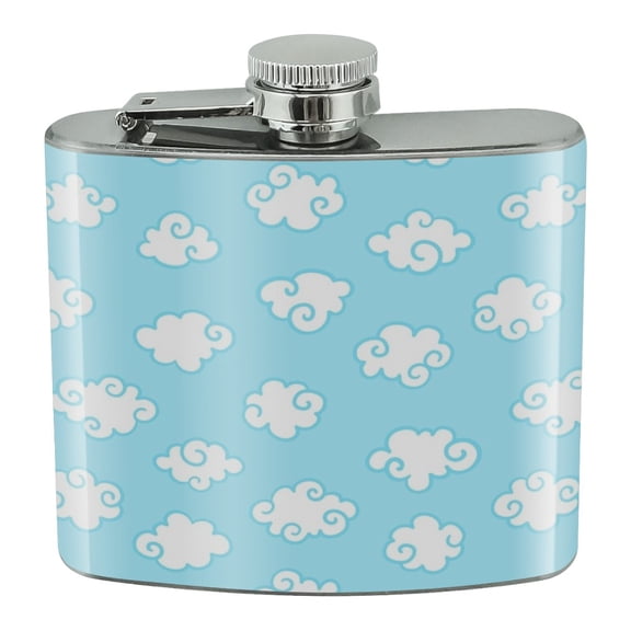 Cute Cloud Pattern Stainless Steel 5oz Hip Drink Kidney Flask