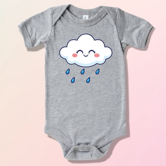 Cute Cloud Raining And Smile Baby Bodysuit, Cute Cloud Baby Bodysuit, Cute Baby Bodysuit, Smiling Cloud Baby Bodysuit, Gift For Newborn Cute Baby Onesie, BABY BODYSUIT LAT 4424