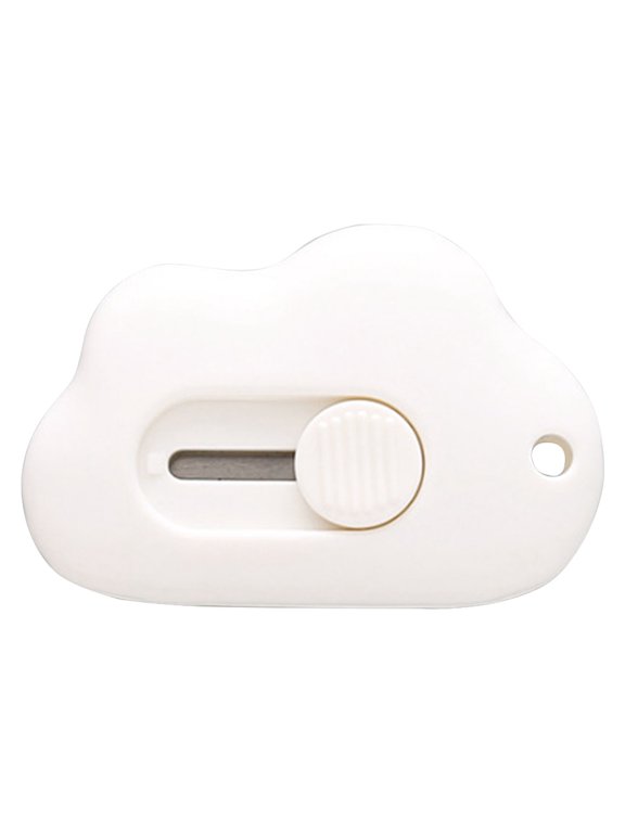 Cute Cloud Shaped Box Cutter, Scalable Letter Opener Portable Pocket Envelope Slitter, Mini Keychain Mail Knive for Paper Envelopes, Mailing Documents, and Pocket Carrying (2.2×1.5", 1Pc)