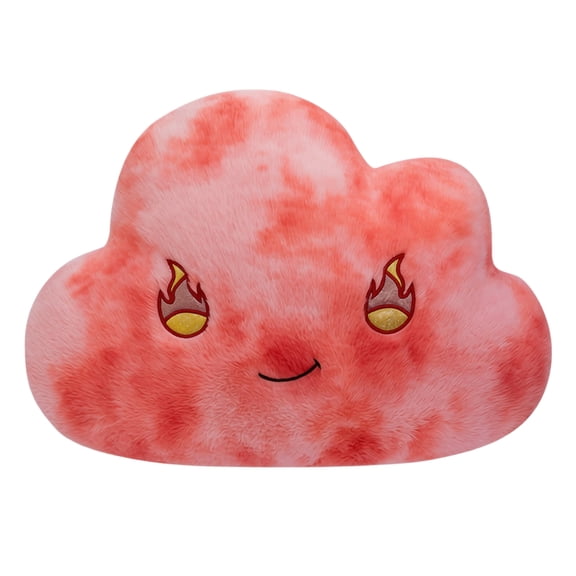 Cute Cloud Shaped Plush Toys Soft Stuffed Fire Face Plush Pillow Tie Dye Red Plush Doll for Student and Adults Cozy Home Decor Throw Cushion Ideal Birthday Gift Play and Display