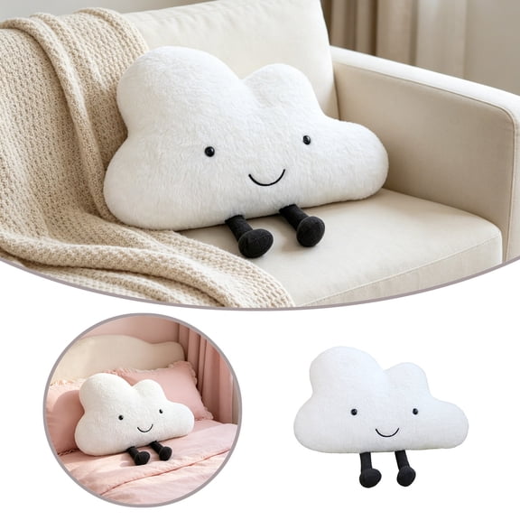 Cute Cloud Shaped Throw Pillow Soft Stuffed with Legs Child Friendly Plush Decor for Kids Room Nursery Bedroom Sofa Playroom