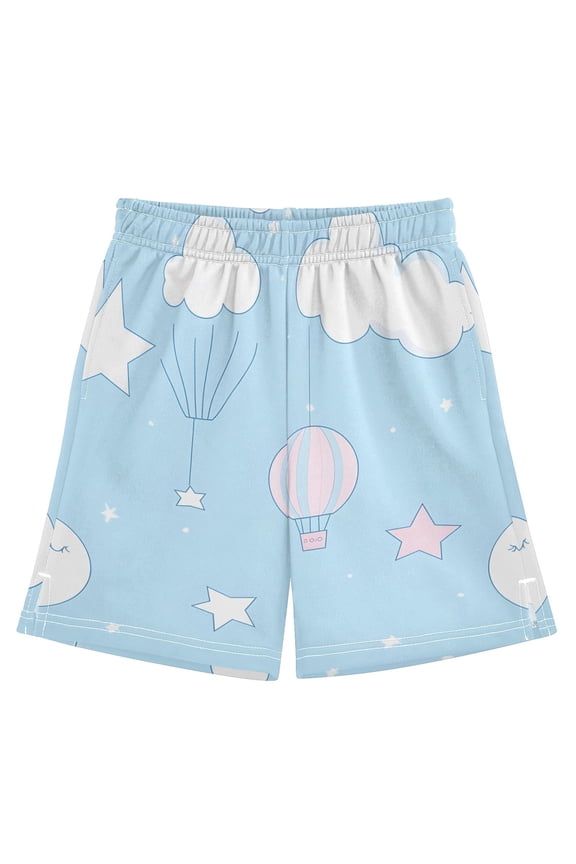 Cute Cloud and Sky Athletic Shorts Breathable with Comfort Fit Drawstring Casual Sweatshorts X-Small
