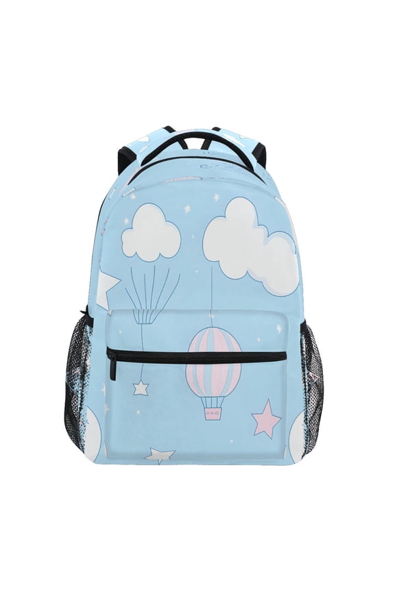 Cute Cloud and Sky Stylish Large Backpack 15L Self-Standing Durable Twill for School, Office and Travel Use