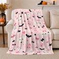 thumbnail image 1 of Cute Clouds with Bats Hearts and Bows, Playful Whimsical Style for Kids, Pink Kawaii Night Pattern and Birthday Gift, Cozy Flannel Blanket for Nursery and Bedroom, Home Decor, 1 of 9