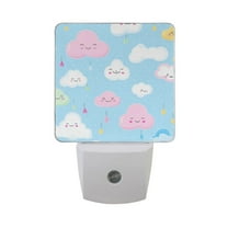 Cute Clouds Night Light LED Dusk to Dawn Auto Sensor Night Lamp Plug-in Nightlight for Bedroom Hallway Kitchen 2 PCs