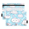 thumbnail image 1 of Cute Clouds Pattern 9.8x7.1in Water Resistant Binder Pouch, 3-Ring Compatible, Transparent Front, 1 of 6
