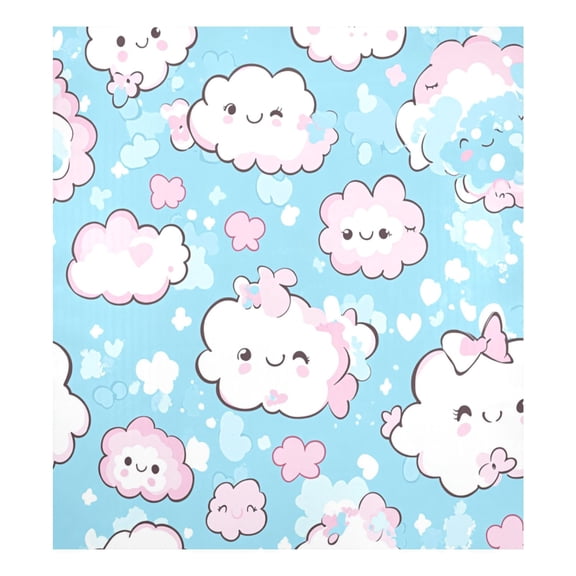 Cute Clouds Pattern Magnetic Dishwasher Decal 23''x26'' Easy to Clean Single Sided Print