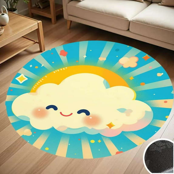 Cute Clouds Round Carpet Living Room Bedroom Home Decoration Coffee Table Mat Lounge Rug Chair Mats