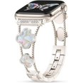 thumbnail image 1 of Cute Clover Band Compatible with Apple Watch Bands for Women 40mm 41mm 38mm Series 9 Ultra SE 8 7 6 5 4 3 2 1, Luxury Sparkle Diamond Replacement Bracelet Wristband -Starlight, 1 of 5
