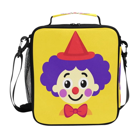 Cute Clown Face April Fools Day Insulated Lunch Bag Reusable Lunch Box Lunch Container with Straps