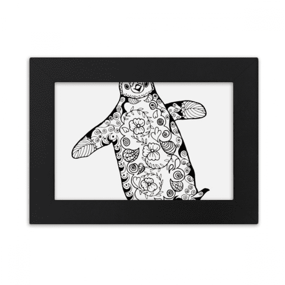 Cute Clumsy Penguin Animal Portrait Sketch Desktop Photo Frame Ornaments Picture Art Painting