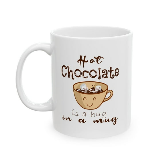 Cocoa Lover 11 oz Coffee Mug - Cozy Gift for Hot Chocolate Fans White Ceramic