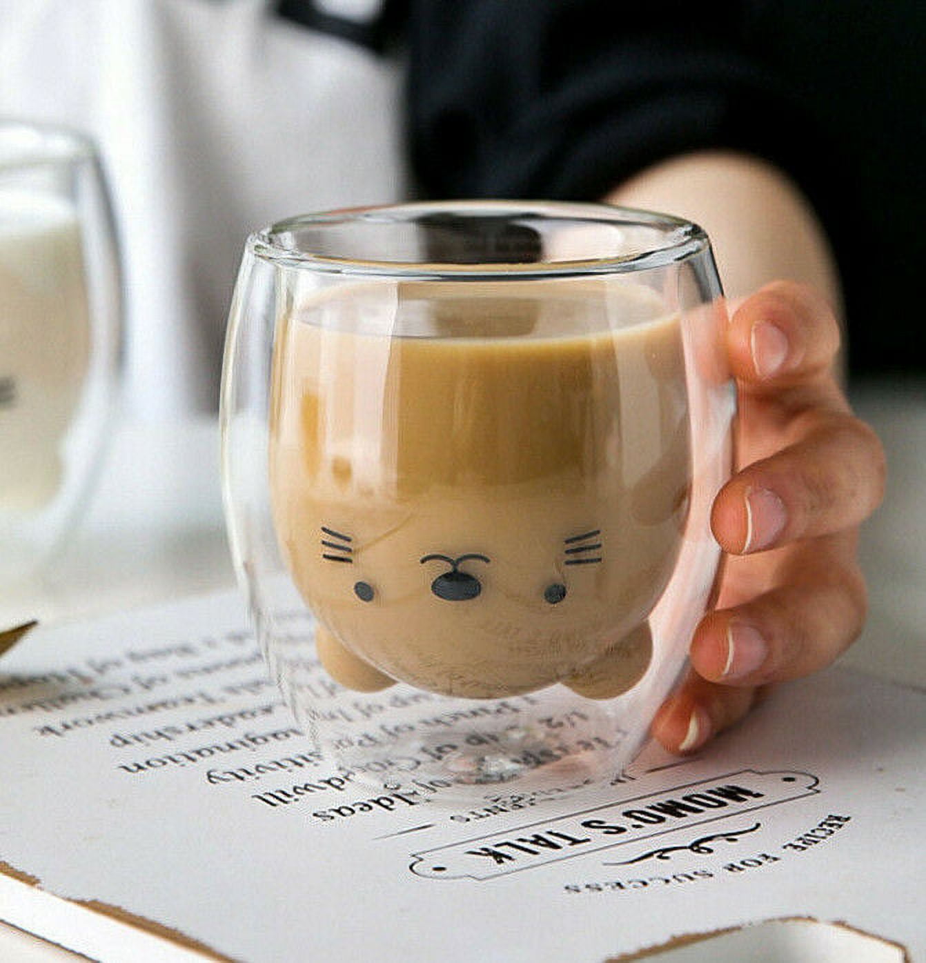 Cute Coffee Cup / Clear Coffee Mug / Tea Cups / Milk Cups / Coffee