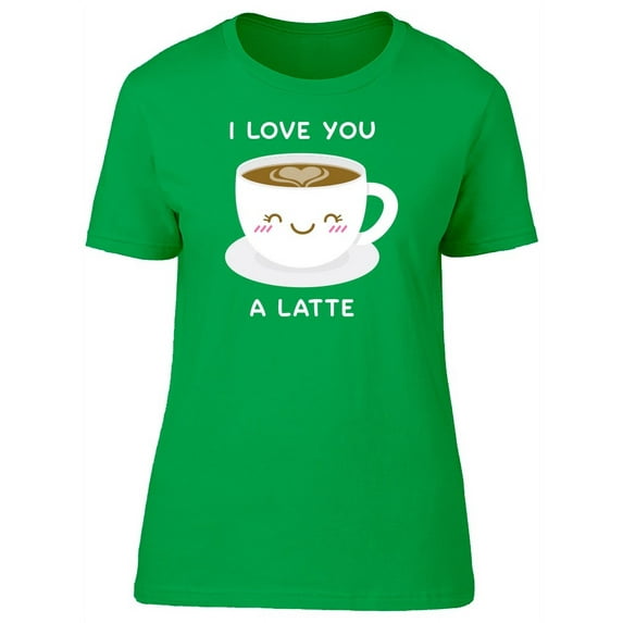 Cute Coffee Cup I Love U Quote T-Shirt Women -Image by Shutterstock, Female Large