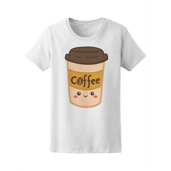 Cute Coffee Cup T-Shirt Women -Image by Shutterstock, Female Medium