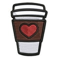 thumbnail image 1 of Cute Coffee Lover Traveling Mug Cup Tea Hot Chocolate Applique Multi-Color Embroidered Hook & Loop Patch - 3.5 Inch Large, 1 of 5