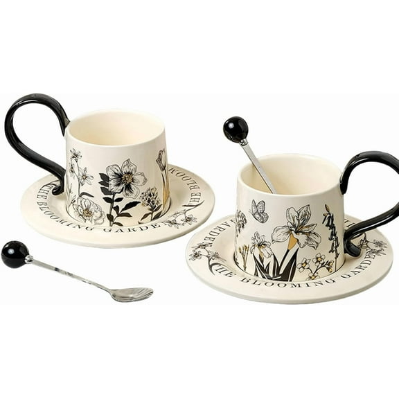 Coffee Mug - 260ml Beverage Drinkware | Cute Coffee Mugs | for Cappuccino Milk Cocoa Juice Beer Kitchen Cafe Restaurant Home Birthday Christmas1set