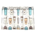 thumbnail image 1 of Cute Coffee and Desserts Pattern Kitchen Curtains Tier Set 27x24 Inch 2 Panels Semi Sheer Light Filtering Privacy UV Protection, 1 of 8