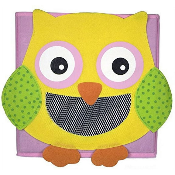 Cute Collapsible Storage Bins W/ View Window- Foldable Cubes - 11x11 in. Folding Box (Owl)